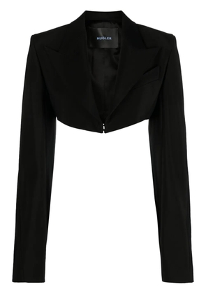 Mugler cropped twill blazer - Black