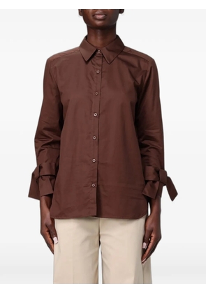 Hanita bow-detail shirt - Brown