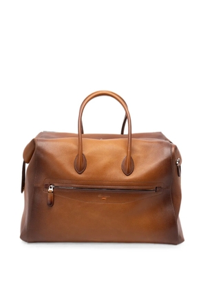 Santoni grained-leather holdall - Brown