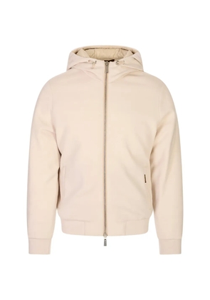 Moorer hooded zip-up jacket - Neutrals
