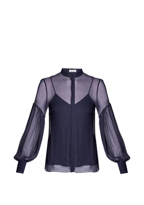 ERDEM sheer blouson-sleeve blouse - Blue