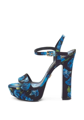 Dolce & Gabbana Pre-Owned Keira floral platform sandals - Blue