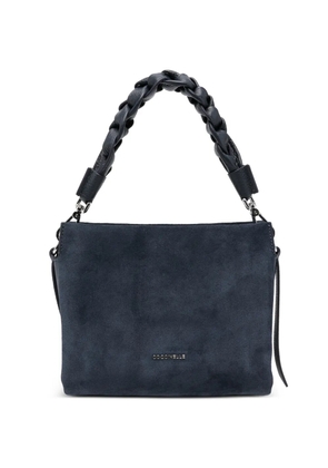 Coccinelle braided-handle suede tote bag - Blue