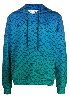 Off-White Arrows-print ombré-effect hoodie - Blue