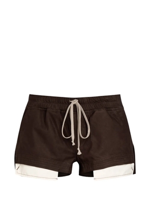 Rick Owens Fog drawstring layered shorts - Brown