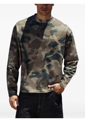 ROUGH. Army camouflage-print long-sleeved T-shirt - Green