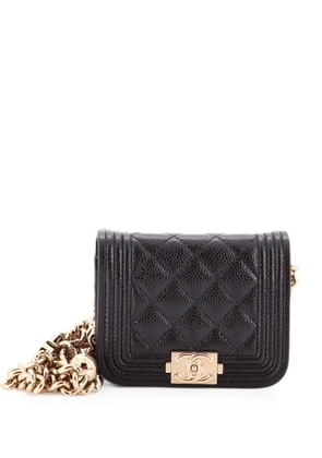 CHANEL Pre-Owned Boy Flap Chain Quilted Caviar belt bag - Black