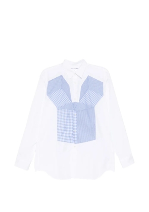Comme Des Garçons Shirt patchwork gingham-print shirt - White