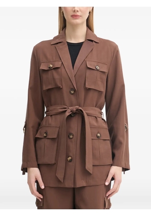 Gaudi belted multi-pocket jacket - Brown