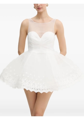 Bardot Hilda lace-trimmed tulle mini dress - White
