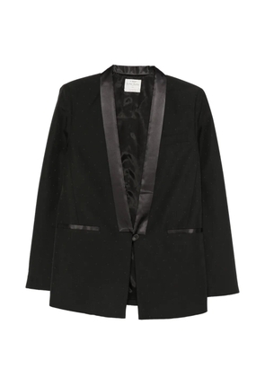 Forte Forte satin-trim shawl-lapel blazer - Black