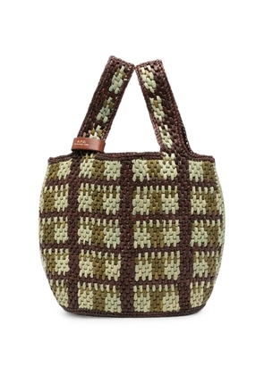 A.P.C. Pecan raffia tote bag - Brown