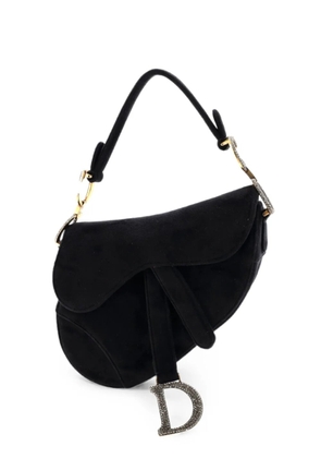 Christian Dior Pre-Owned Saddle Handbag Velvet with Crystals Mini shoulder bag - Black