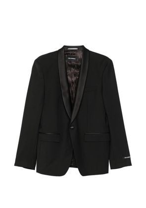Karl Lagerfeld satin-trim buttoned blazer - Black
