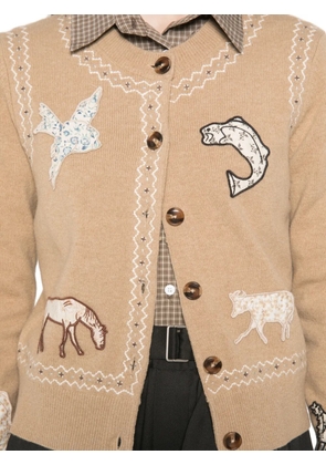 Sea Winslow animal-patch cardigan - Neutrals