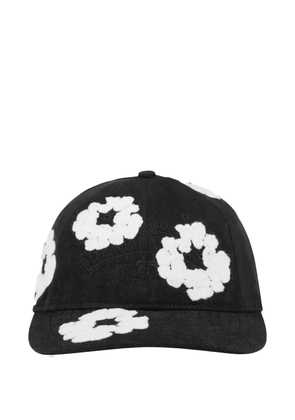 Denim Tears floral-appliqué denim cap - Black