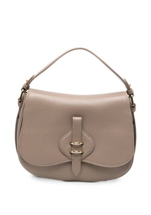 Coccinelle logo-detai leather shoulder bag - Neutrals