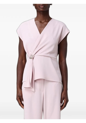 Hanita buckle-detail wrap-style top - Pink