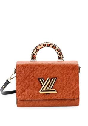 Louis Vuitton Pre-Owned Twist Top Handle Bag Epi Leather with Wild at Heart Leopard Print Coated Canvas MM satchel - Brown
