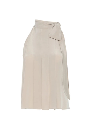 Max Mara Fune tie-neck pleated blouse - Neutrals