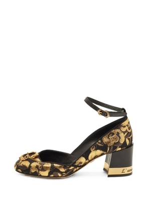Dolce & Gabbana Pre-Owned DG logo floral-brocade pumps - Black