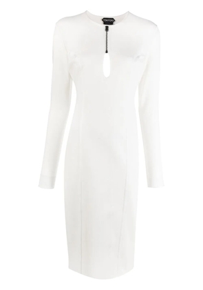 TOM FORD keyhole detail midi dress - White