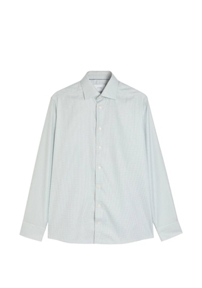 Eton houndstooth long-sleeve shirt - Blue
