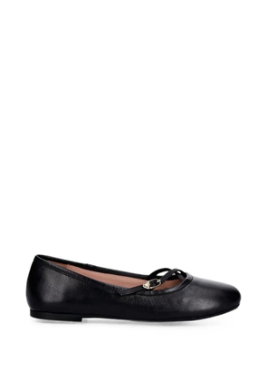 Love Moschino heart-motif crossover-strap ballet flats - Black
