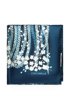 Coccinelle algae floral-print silk scarf - Blue