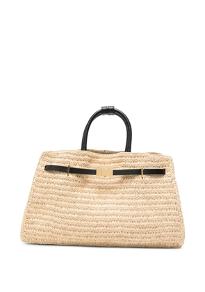 DeMellier Hudson woven tote bag - Neutrals