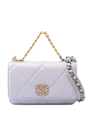 CHANEL Pre-Owned 2021-2026 Quilted Lambskin 19 Wallet on Chain satchel - Purple