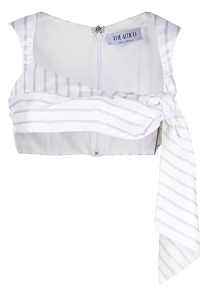 The Attico knot-detail cropped top - White
