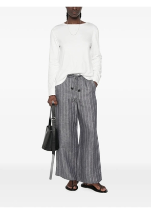'S Max Mara logo-embroidered long-sleeve T-shirt - Grey