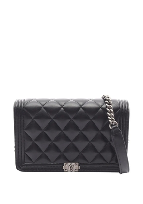 CHANEL Pre-Owned 2021 Quilted Lambskin Boy Wallet On Chain shoulder bag - Black