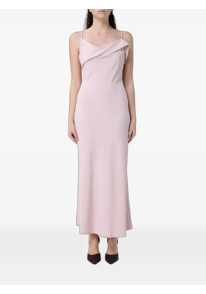 Hanita maxi asymmetric cowl-neck dress - Pink