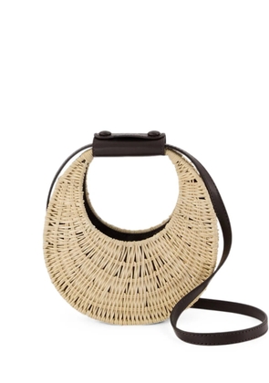 STAUD Good Night Moon wicker clutch bag - Neutrals