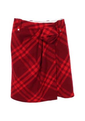 Burberry Pre-Owned 2020s wool checked midi skirt - Red