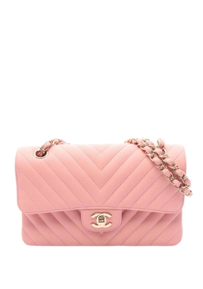 CHANEL Pre-Owned 2019 Small Classic Chevron Caviar Double Flap shoulder bag - Pink