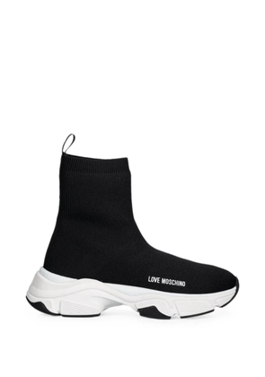 Love Moschino logo-print sock sneakers - Black