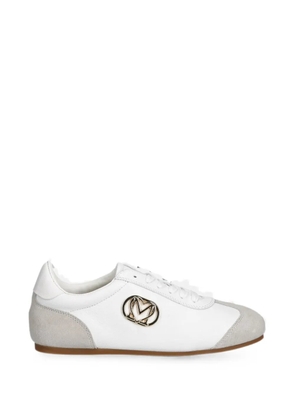 Love Moschino logo-plaque suede-panel sneakers - White