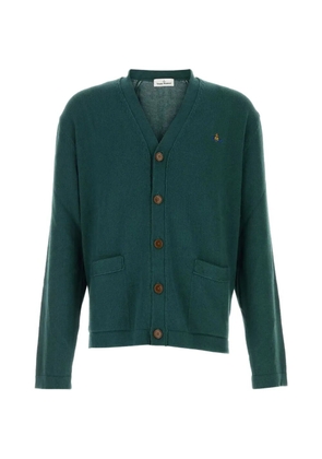 Vivienne Westwood Alex embroidered-logo cardigan - Green