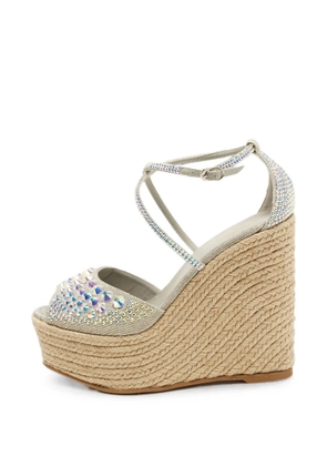 Le Silla crystal embellished espadrille sandals - Silver