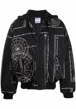 COUNTY OF MILAN Astral-print bomber jacket - Black