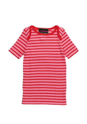 La Fetiche Jaja striped ribbed top - Pink