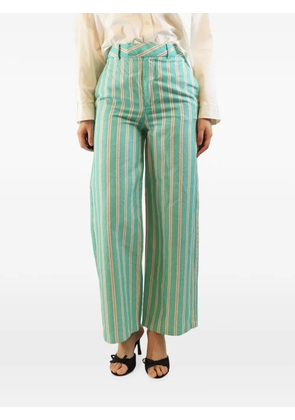 Sister Jane striped high-waisted trousers - Green