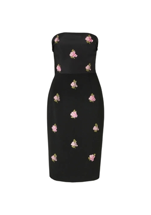 Carolina Herrera floral-embroidered strapless dress - Black