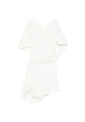Issey Miyake asymmetric draped mini dress - Neutrals