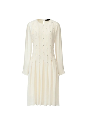 Fabiana Filippi bead-embellished pleated midi dress - Neutrals