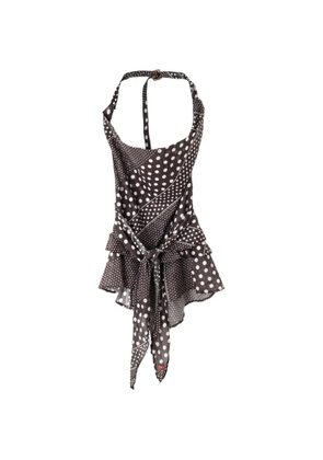 DAMSON MADDER Leandra polka-dot ruffled top - Brown