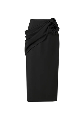 Carolina Herrera rosette-detail draped midi skirt - Black